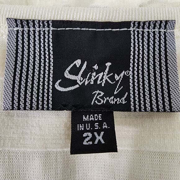 Slinky Brand Top Womens 2X Ivory Tiered Layered Ruffle Scoop Neck Boho Blouse 90 - Picture 8 of 11